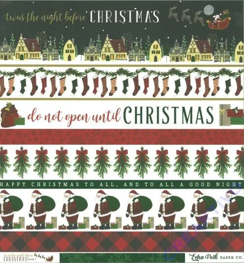 Twas The Night Before Christmas Dbl-Sided Cardstock 12X12 - Border Strips