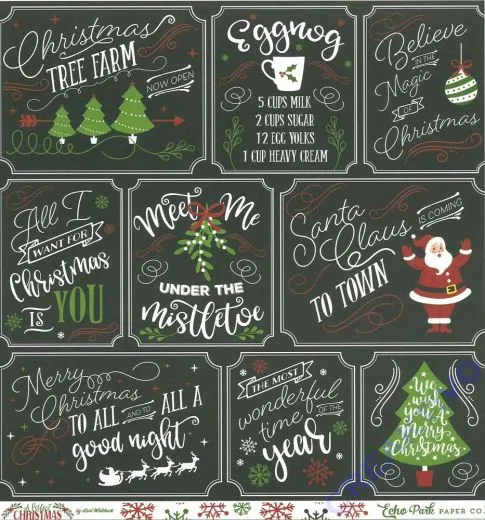 A Perfect Christmas Double-Sided Cardstock 12X12 - Multi journaling cards