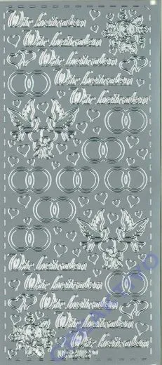 Kreativ-Sticker Wir heiraten silber