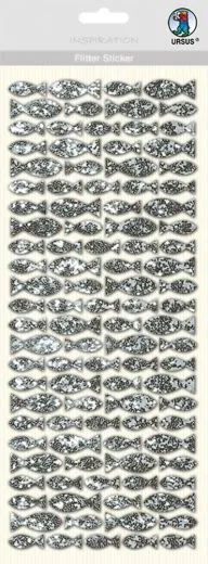 Flitter Sticker Fisch silber
