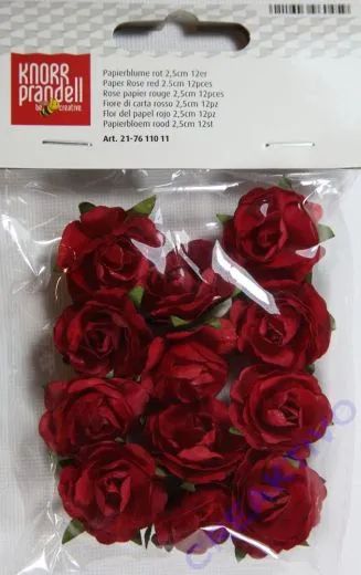 Papierblume rot 12er