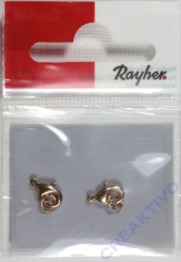 Karabiner-Schlie�e mit Ring 9,5mm ros� 2 St�ck