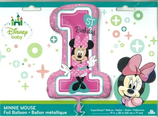 Folienballon - � 71cm - Minnie Mouse XL 1. Geburtstag