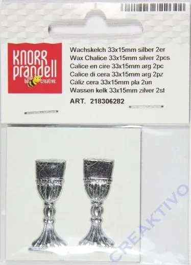 Knorr Wachskelch 33x15mm silber 2 St�ck