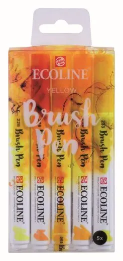 Talens Ecoline Brushpen 5er-Set gelb