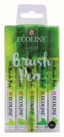 Talens Ecoline Brushpen 5er-Set Gr�n