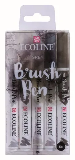Talens Ecoline Brushpen 5er-Set Grau