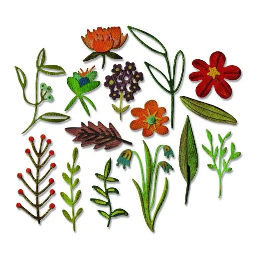 Sizzix Thinlits Die Set 15PK - Funky Floral #2