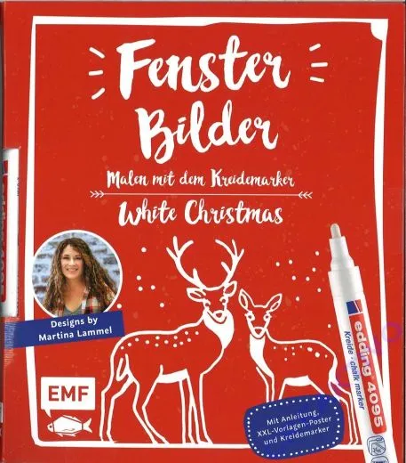 White Christmas Fensterbilder - Malen mit dem Kreidemarker
