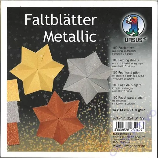 Faltbl�tter metallic 14cm x 14cm