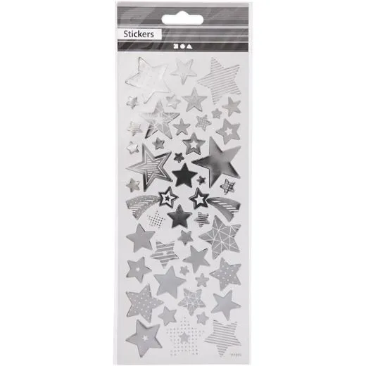 Sticker mit Sternen silber
