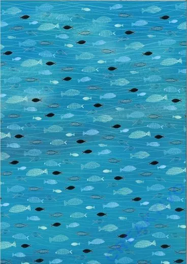 Bastelkarton A4 Fische Aqua blau