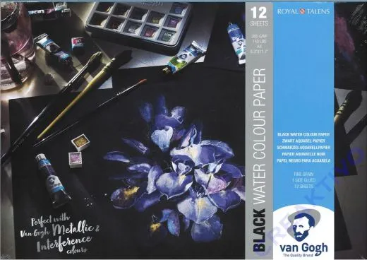 Van Gogh Black Water Colour Paper A4