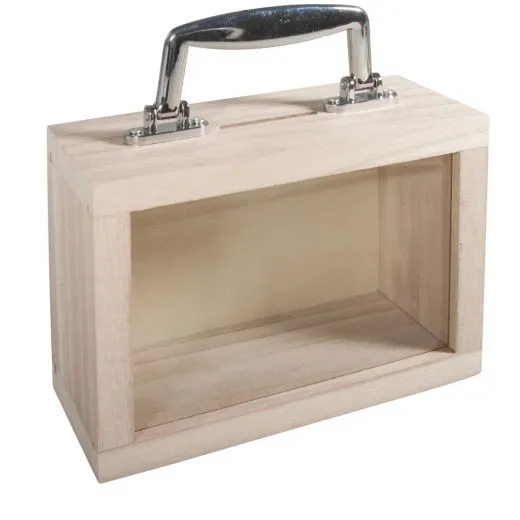 Holzkoffer mit Sichtfenster
