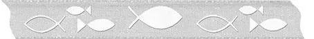 Chiffonband Fische 15mm grau - Meterware