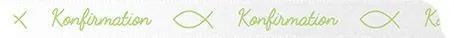 Satinband Konfirmation 10mm gr�n- Meterware