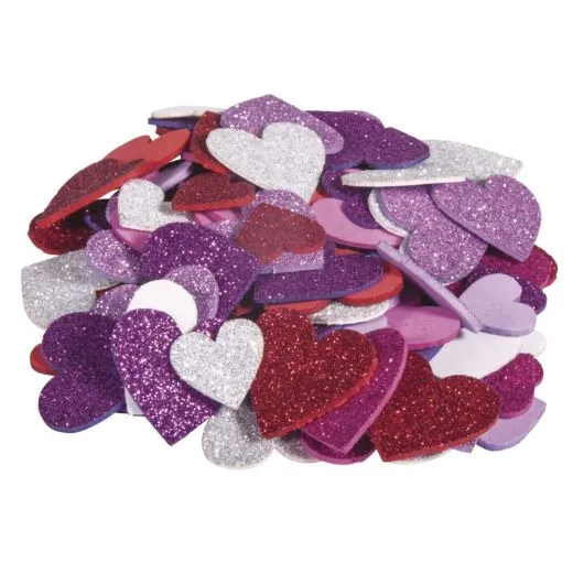 Moosgummi Herzen Glitter