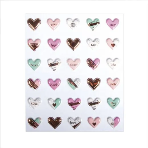 Puffy Sticker Herzen (Restbestand)