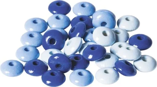 Holzlinsenmix 10mm blau 33 St�ck