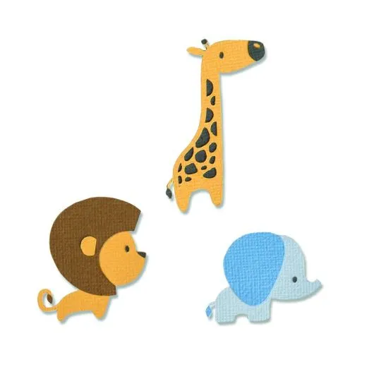 Sizzix Thinlits Die set 9PK - Baby Jungle Animals