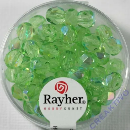 Glas-Schliffperlen, 6 mm � irisierend jaspis