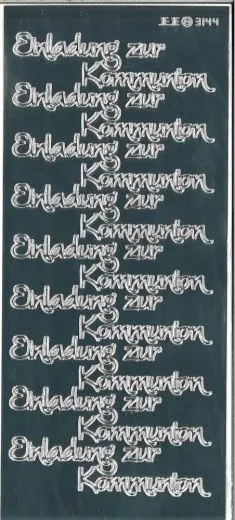 Rayher Stickerbogen Einladung zur Kommunion silber gl�nzend