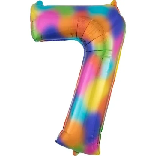 Folien-Ballon 7 regenbogen 86cm (Restbestand)
