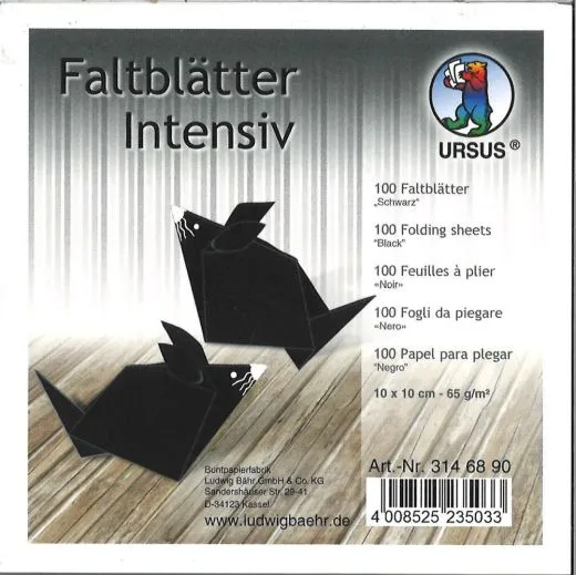 Faltbl�tter 10x10cm schwarz