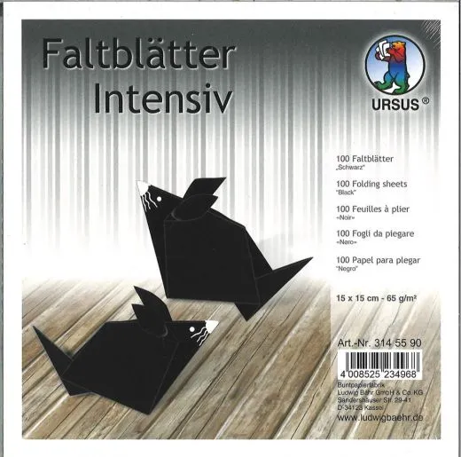 Faltbl�tter 15x15cm schwarz