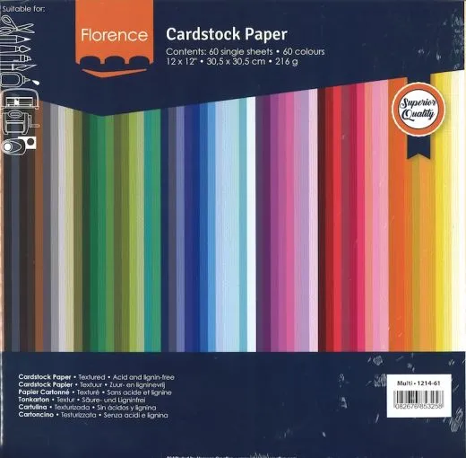 Florence Cardstock texture 30,5x30,5cm 60 Blatt sortiert