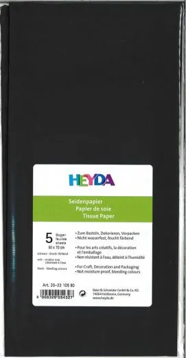 Seidenpapier 50x70 cm schwarz 5 Blatt