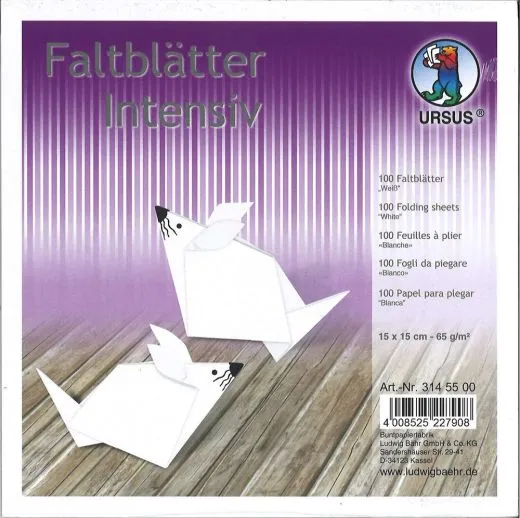 Faltbl�tter 15x15cm weiss