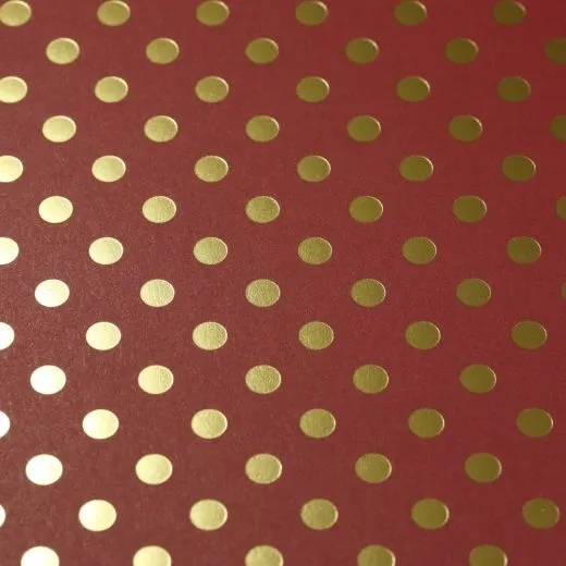 Scrapbookingpapier Gold Foil Dots - ziegelrot