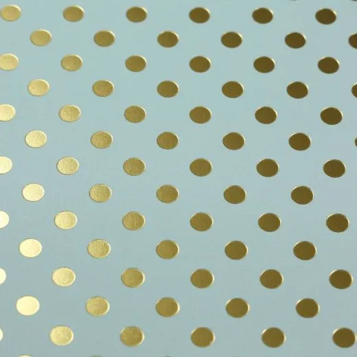 Scrapbookingpapier Gold Foil Dots - mintgr�n