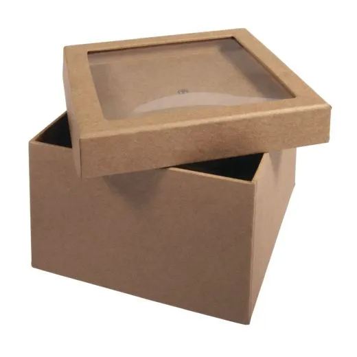 Pappmach�-Box mit Sch�tteldeckel 12,5x12,5x9cm