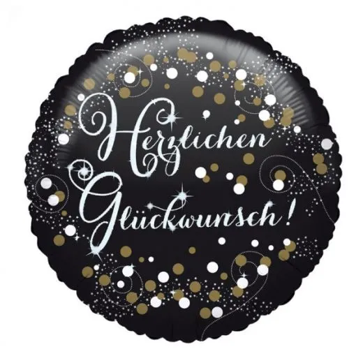 Folienballon Herzlichen Gl�ckwunsch Sparkling Birthday