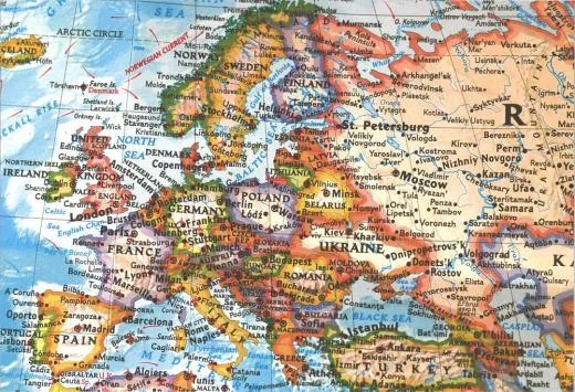 Tonzeichenpapier Maps Europa-Karte 34cm x 49,5cm (Restbestand)