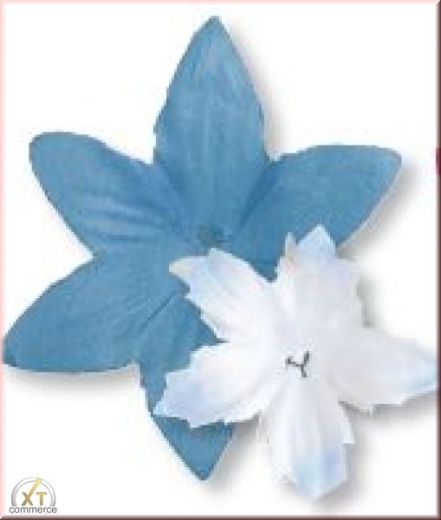 Heyda Deko Blumen ca. 80 Stück blau/weiß