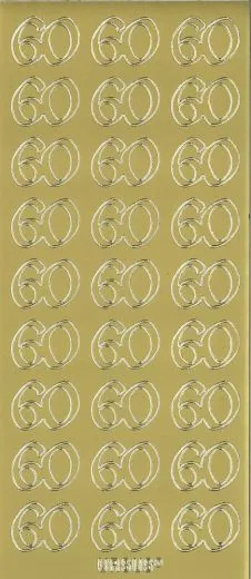 Stickerbogen 60 23x10cm gold