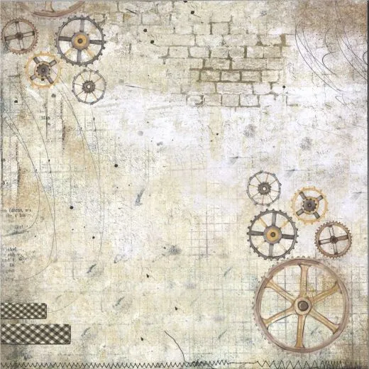 Craft&You Vintage Man Scrapbooking single paper 12x12 - Motiv 02