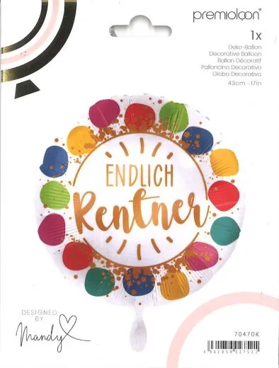 Folienballon Endlich Rentner