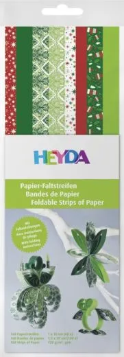 Faltstreifen-Set Christmas 1 x 30 cm, 1,5 x 30 cm rot/gr�n