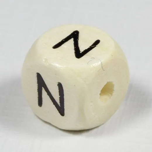 Holz-Buchstabenperle N