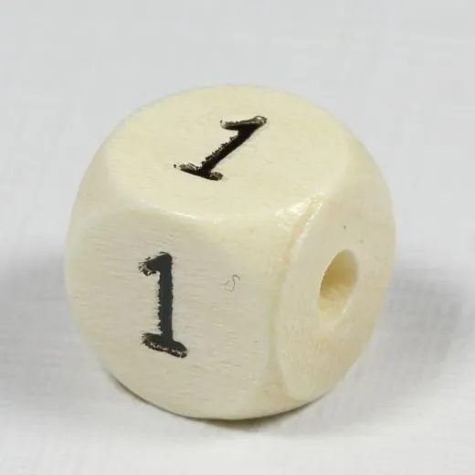Holz-Zahlenperle 1