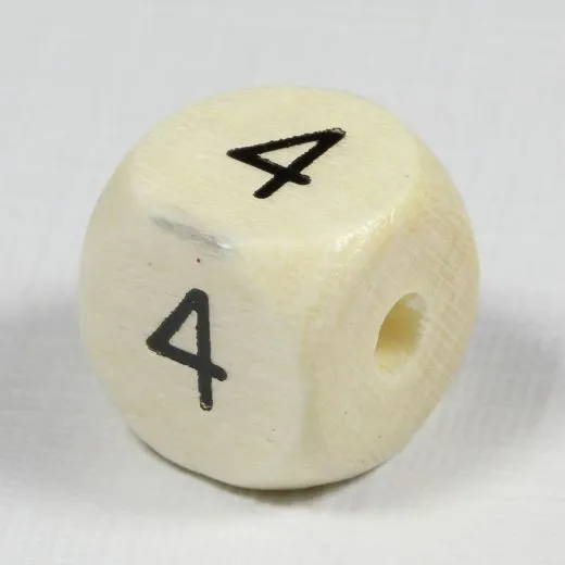 Holz-Zahlenperle 4