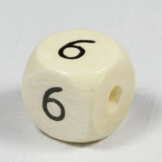 Holz-Zahlenperle 6