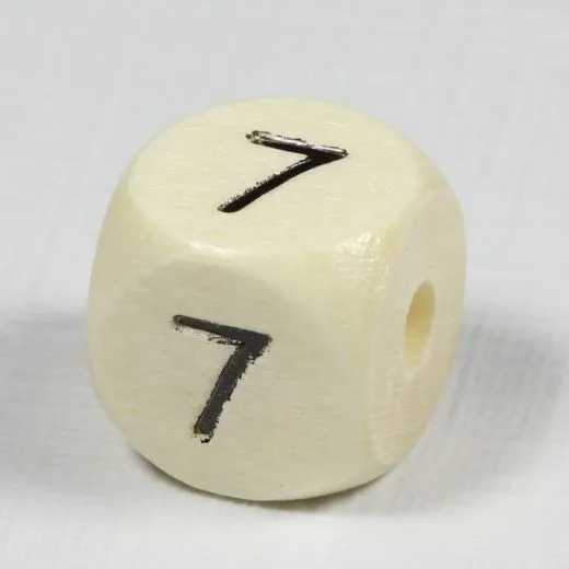 Holz-Zahlenperle 7