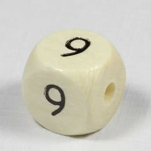 Holz-Zahlenperle 9