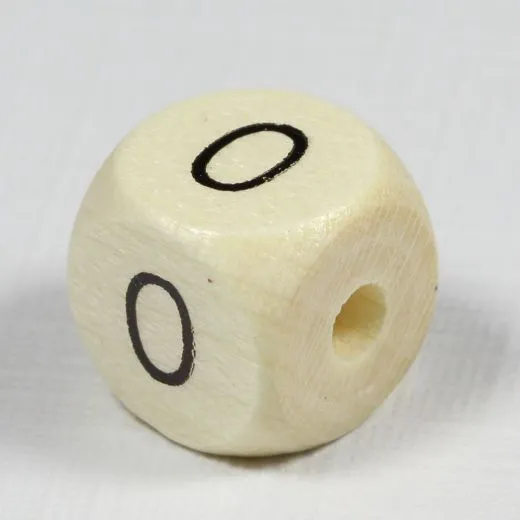 Holz-Zahlenperle 0