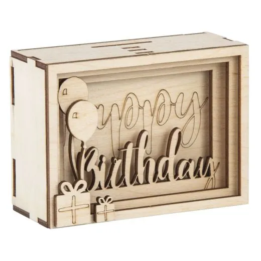 Holz 3D Geschenkbox Birthday